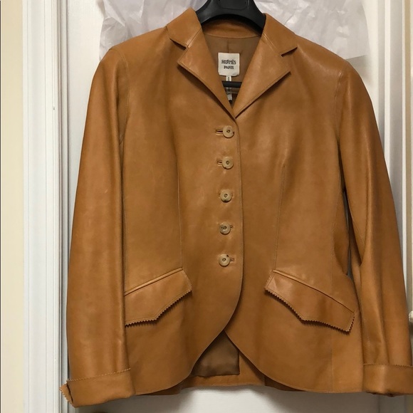Hermes Tan Leather Jacket sz 44 Fr / 12 US NWT - Picture 13 of 16